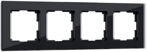 Рамка универсальная Werkel Favorit 4-м. стекло черный картинка